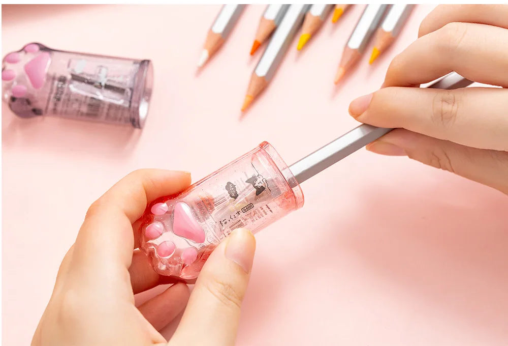 Kawaii Cat Paw Shaped Pencil Sharpener Stationery Kids Gift  Cute School Supplies  Korean Stationery Beauty World Shop