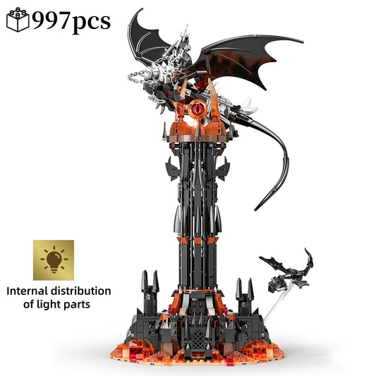 Moc-Lord Movie Rings Model The Fell Beast Magic Tower Building Blocks Fortress Castle Creative Assemble  Bricks Toys Gift For Ki Beauty World Shop