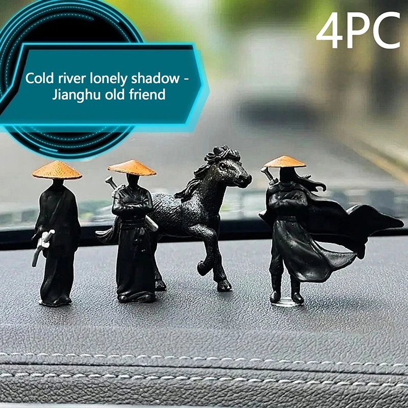 Resin Mini Figurines Decorative 50mm Ancient Sino-Japanese Samurai Warriors Office Cubicle Home Desktop Car Interior Model Gifts Beauty World Shop