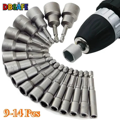 9-14pcs 5mm-13mm Hex Sockets Sleeve Nozzles Nut Driver Set Screwdriver Set Schroevendraaier Set Bits Sets Tools Socket Wrenches Beauty World Shop