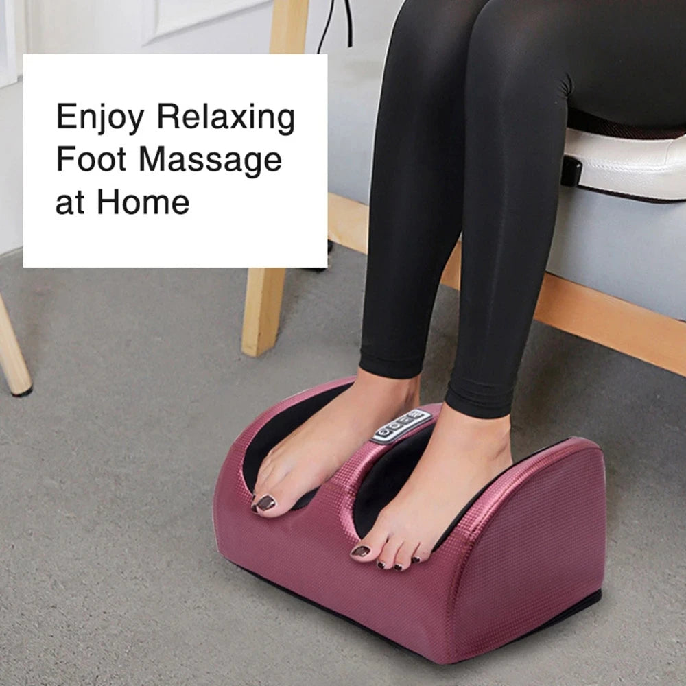 Electric Foot Massager Shiatsu Kneading Deep Tissue Relax Heated Roller Calf Pain Relief Fatigue Muscles Vibrator Machine Health Beauty World Shop