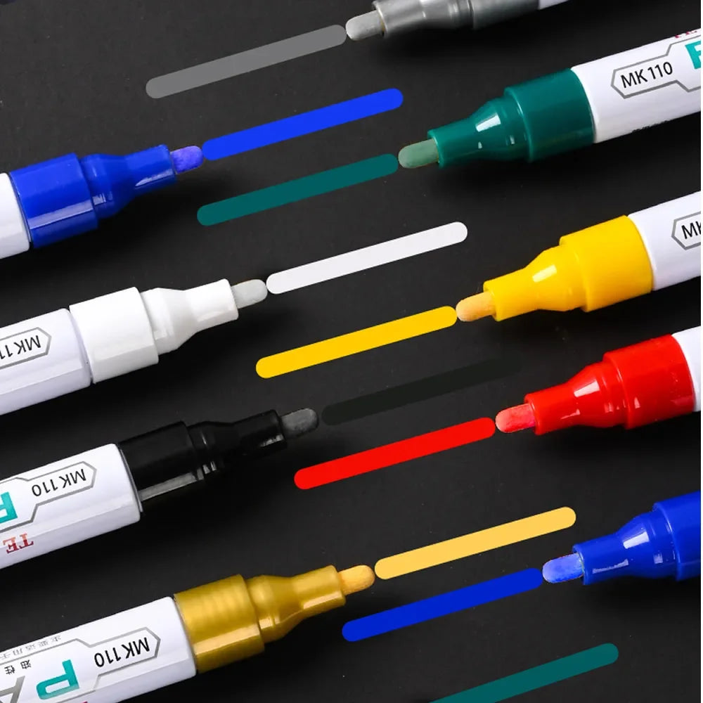 8 Colors Car Scratch Repair Paint Pen Quick Dry Touch Up Paint Repair Pen Waterproof Wheel Tyre Marker Auto Paint Marker Pens Beauty World Shop