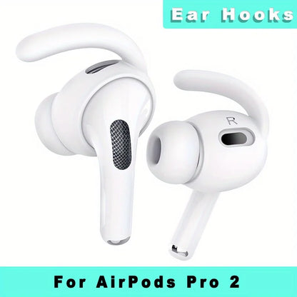 Anti-Slip Silicone Ear Hooks for AirPods Pro 2 | Soft Grip Sporty Eartips, Sweatproof Gym Running Workout Headphones Accessories