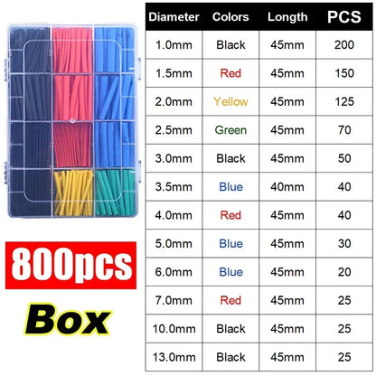 Heat Shrink Tube Kit Thermoresistant Tubing Heat Shrink Wire Wrapping Electrical Connection Cable Insulation Sleeved Protecter Beauty World Shop