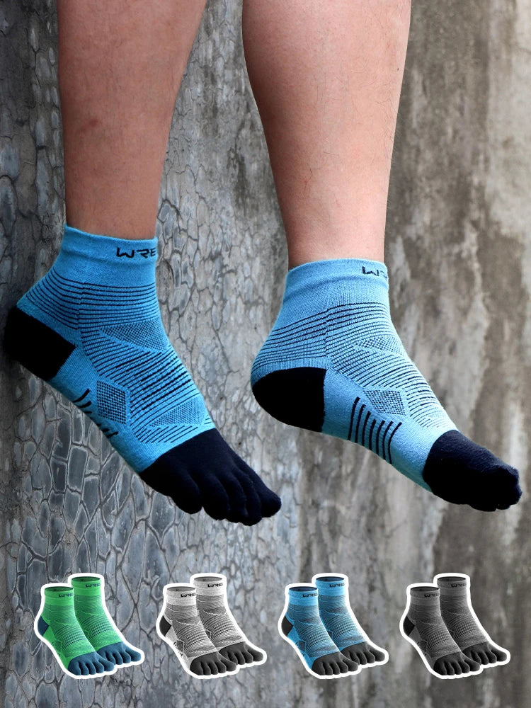 WRELS Coolmax Sports Socks Comfy Elastic Shock-proof Breathable Run Knitted Socks High Performance Athletic Five Toe Socks Beauty World Shop