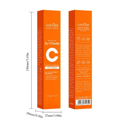 SADOER Vitamin C Eye Cream Anti Dark Circles Eyes Bags Remover Moisturizing Brightening Firming Skin Care Products for Eyes Beauty World Shop
