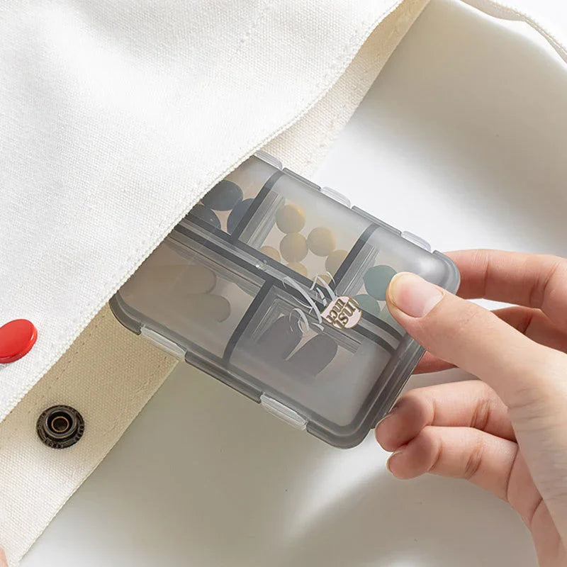 10 Compartments Travel Pill Organizer Pocket Portable Pill Storage Box Case Daily Pill Container or Purse Fish Oil Medicine Beauty World Shop