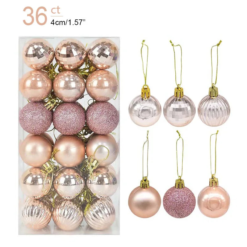 1box Christmas Balls Christmas Tree Ornaments Ball Xmas Hanging Tree Pendants Home Party Decor 2026 New Year Gift Noel Navidad Beauty World Shop