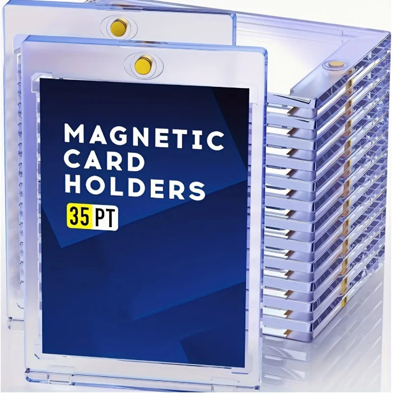 10 Pieces of 35Pt Clear Magnetic Card Storage Boxes, Hard Plastic Storage Boxes, Uv-Resistant Acrylic Magnetic Card Holders, Top Magnetic Closure, Ideal for Baseball Cards, Collectors and Players, Baseball Display Box Beauty World Shop