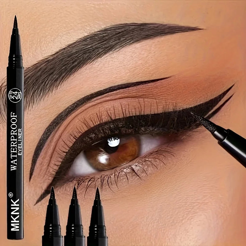 3pcs Black Waterproof, Sweat-Resistant, Smudge-Proof Eyeliner - Ultra Slim Long-Wear Liquid Eyeliner Pen Beauty Trend Shop