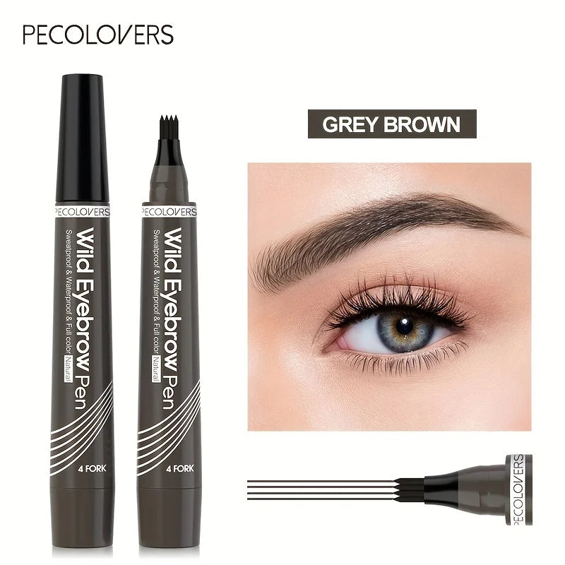 6 Colors 1pc Eyebrow Pen Waterproof 4 Split Tip Eyebrows Pen Eyebrow Tattoo Pen Waterproof Liquid Black Eyebrow Makeup Pencil Beauty Fashion
