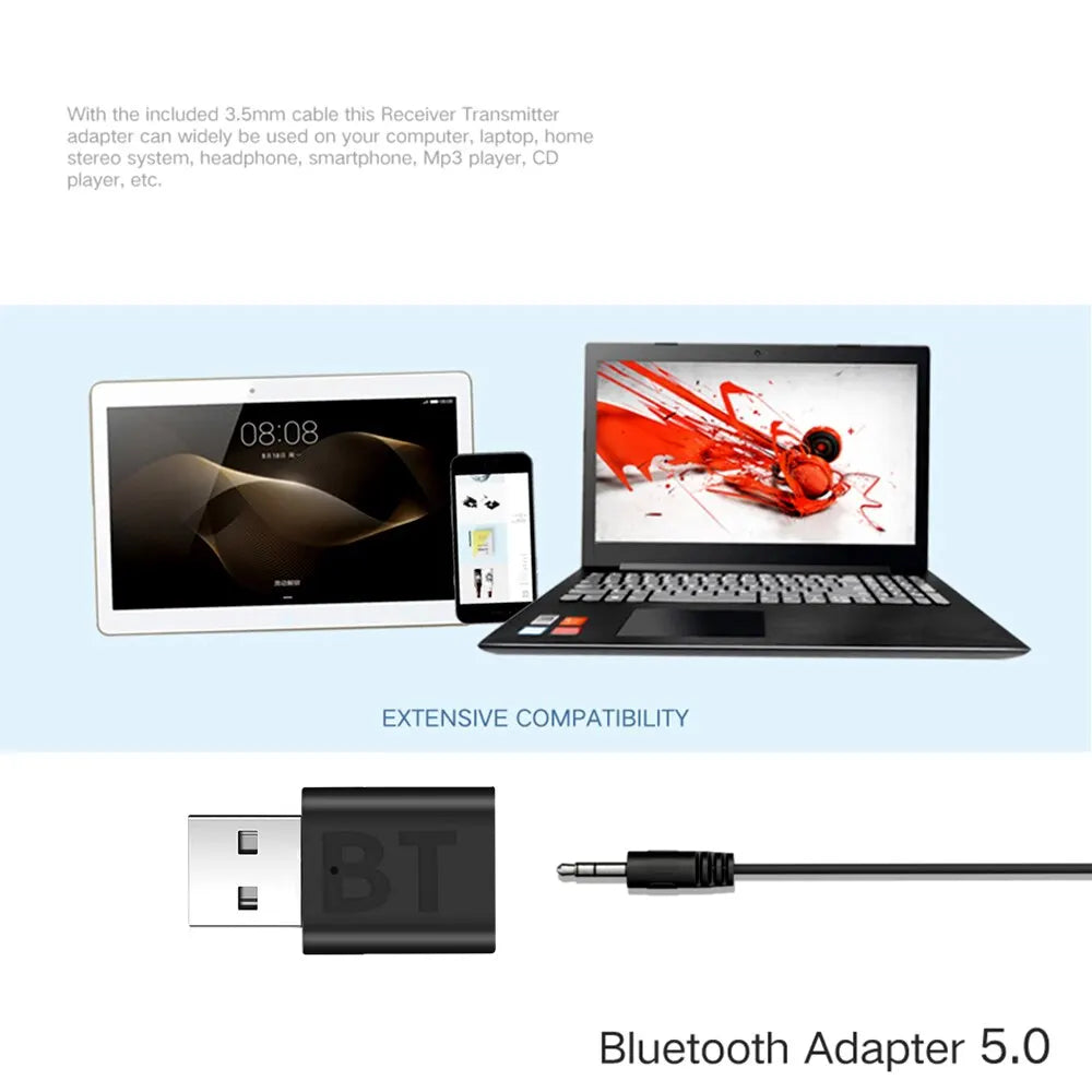 Bluetooth 5 0 Receiver Wireless Music Audio Adapter 3.5mm Jack Mini Bluetooth Audio Receiver For Laptops Stereo Radio Car Music Beauty World Shop