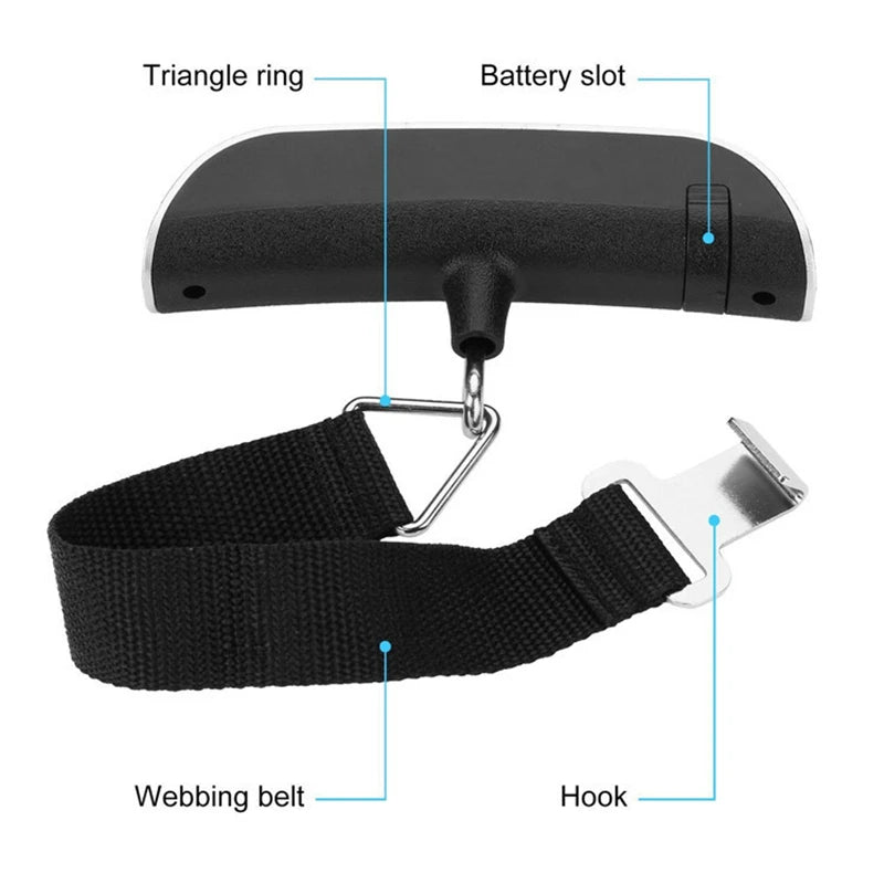 Portable Scale Digital LCD Display 110lb/50kg Electronic Luggage Hanging Suitcase Travel Weighs Baggage Bag Weight Balance Tools Beauty World Shop