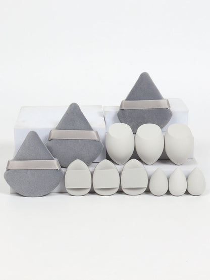 12-Piece All-Purpose Makeup Sponge Set, Made of 3 Loose Powder Puffs, 3 Mini Air Cushion Puffs, 3 Beauty Eggs and 3 Mini Beauty Beauty World Shop