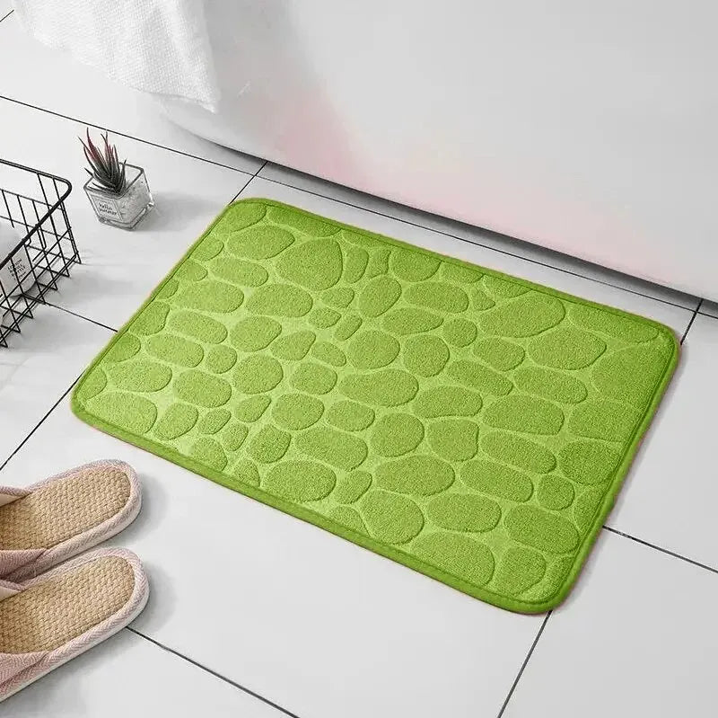1pc embossed fiber carpet, bathroom living room anti slip mat, pebble floor mat, household items Beauty World Shop