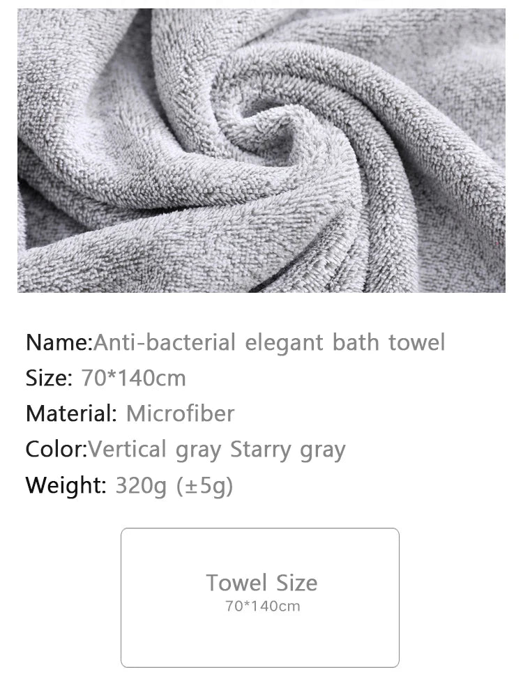 1PCS Thickened Bath Towels for The Body Microfiber Towel for Gym Sports Shower Robe for Spa Beath Home Beauty World Shop