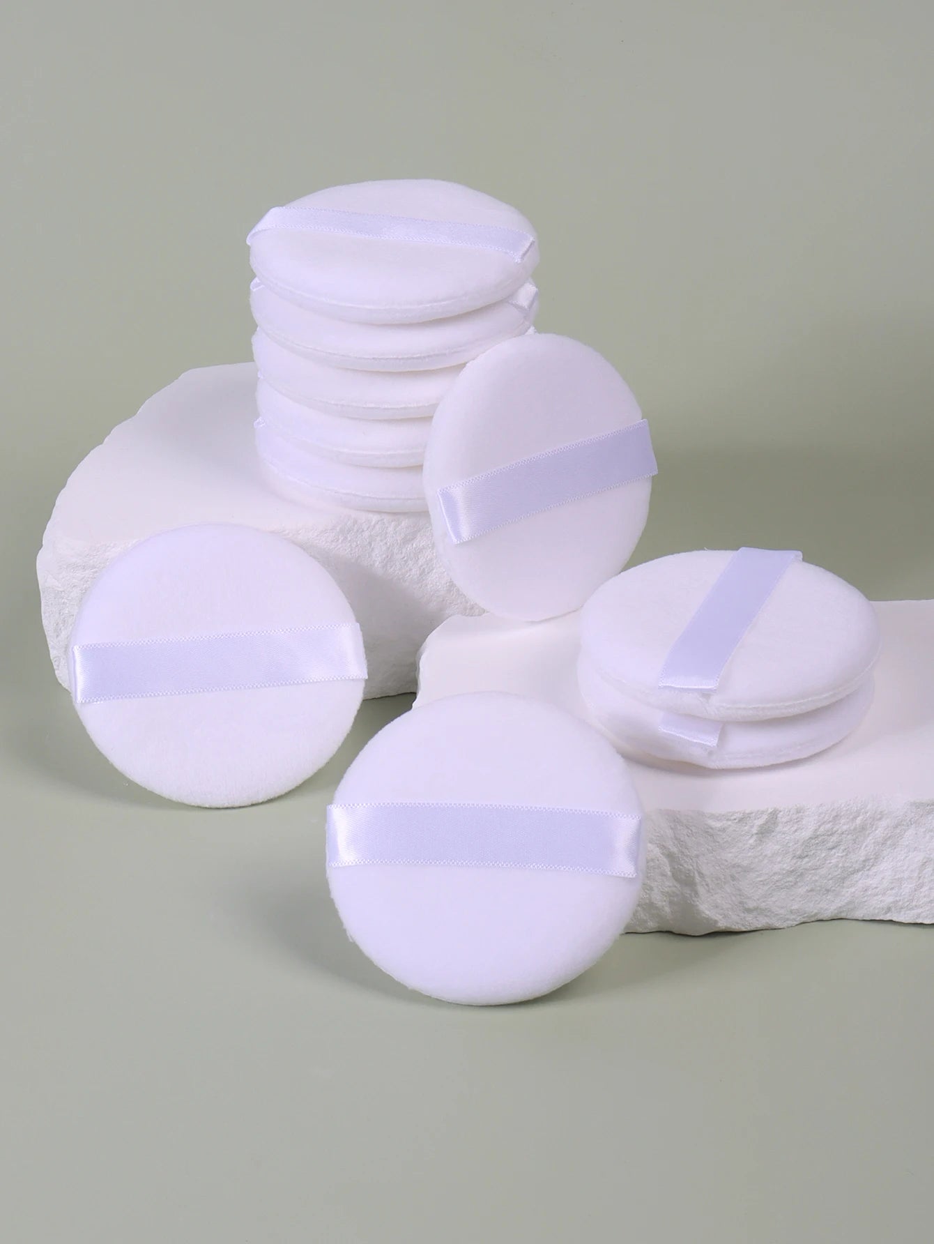 2-5-10-20Pcs Portable and Practical High-Grade White Round Powder Puff for Base and Fixing Makeup Beauty World Shop