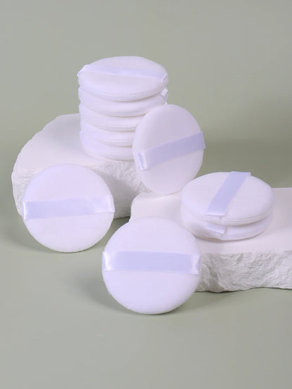 2-5-10-20Pcs Portable and Practical High-Grade White Round Powder Puff for Base and Fixing Makeup Beauty World Shop