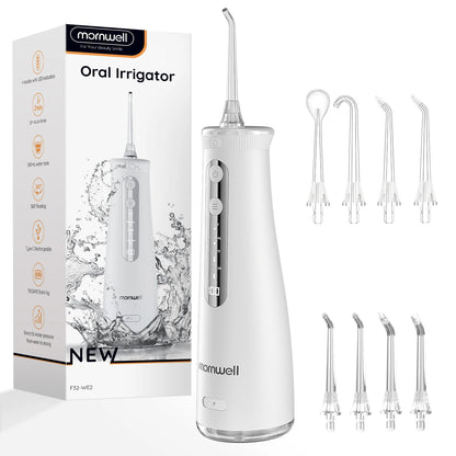 Mornwell 5032 Water Floss Sonic Water Flosser 270ML Tank Oral Teeth Whitening Home Appliance Teeth Cleaner Oral Water Jet Beauty World Shop