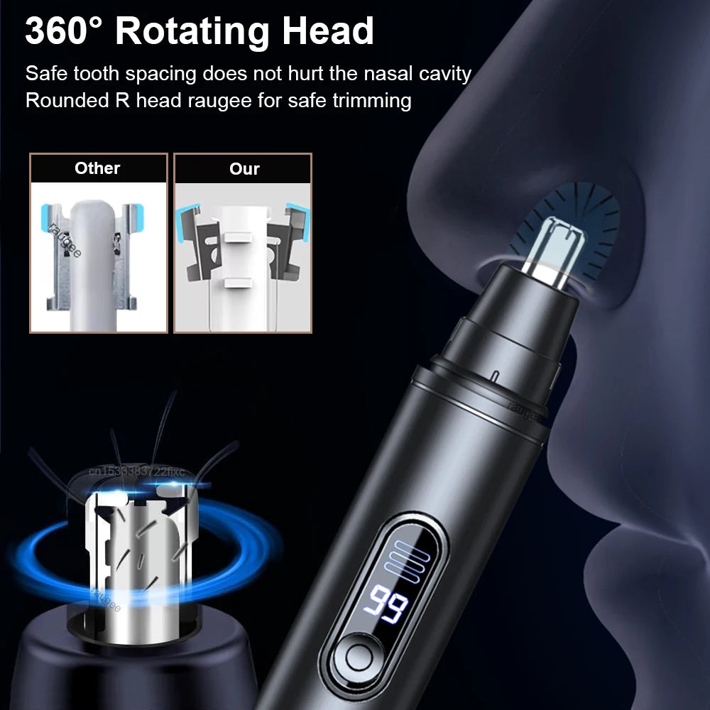 Nose Hair Trimmer Mini Portable Electric Nose Hair Clipper Rechargeable Automatic Shaving Nose Eyebrow Ear Painless Hair Remover Beauty World Shop