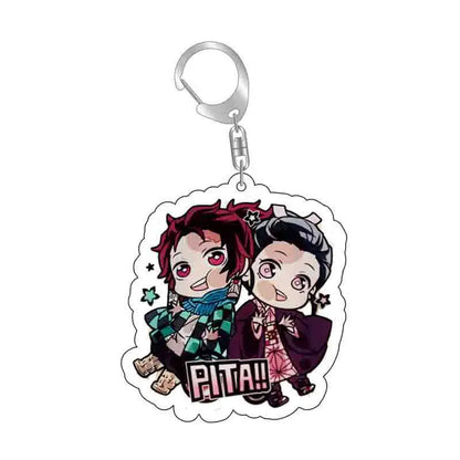 Demon Slayer doll toy Kimetsu No Yaiba Blade of Ghost Keychain Acrylic Pendant Car Key Chain Fans kids Xmas Gift Anime Jewelry Beauty World Shop