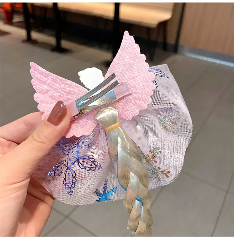 Disney Frozen Elsa Princess Wig Braid Hairpin Accessories For Girls Anime Figures Cartoon Toys Kids Kawaii Baby Hair Clip Gifts Beauty World Shop