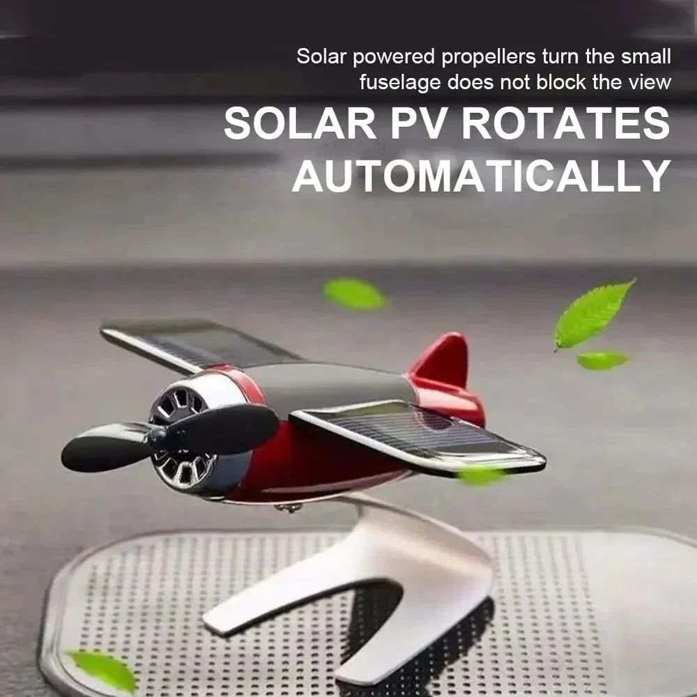 Solar Airplane Creative Men's Car Decoration Car Interior Accessories Desktop Ornament Gift For Woman, Man, Car Enthusiast Beauty Fashion