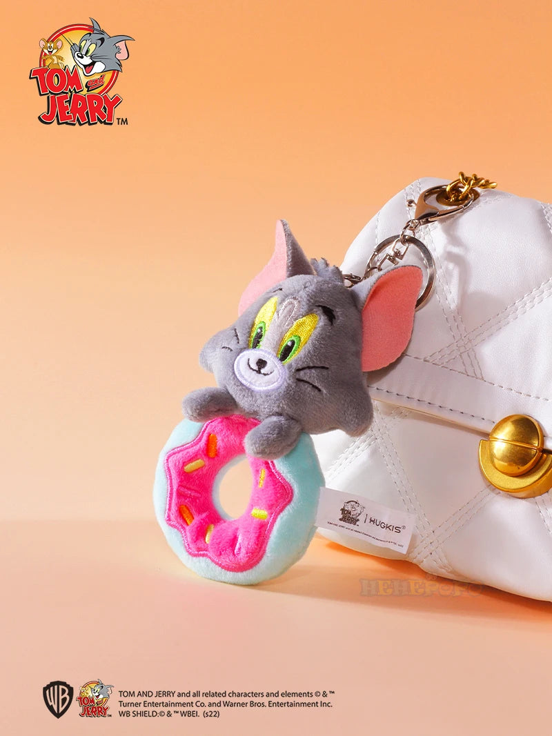 Original Tom and Jerry Plush Keychains Cosplay Cheese Toast Bagel Cake Jerry Hamburger TOM Lovely Cute Gift Toy Toy Beauty World Shop