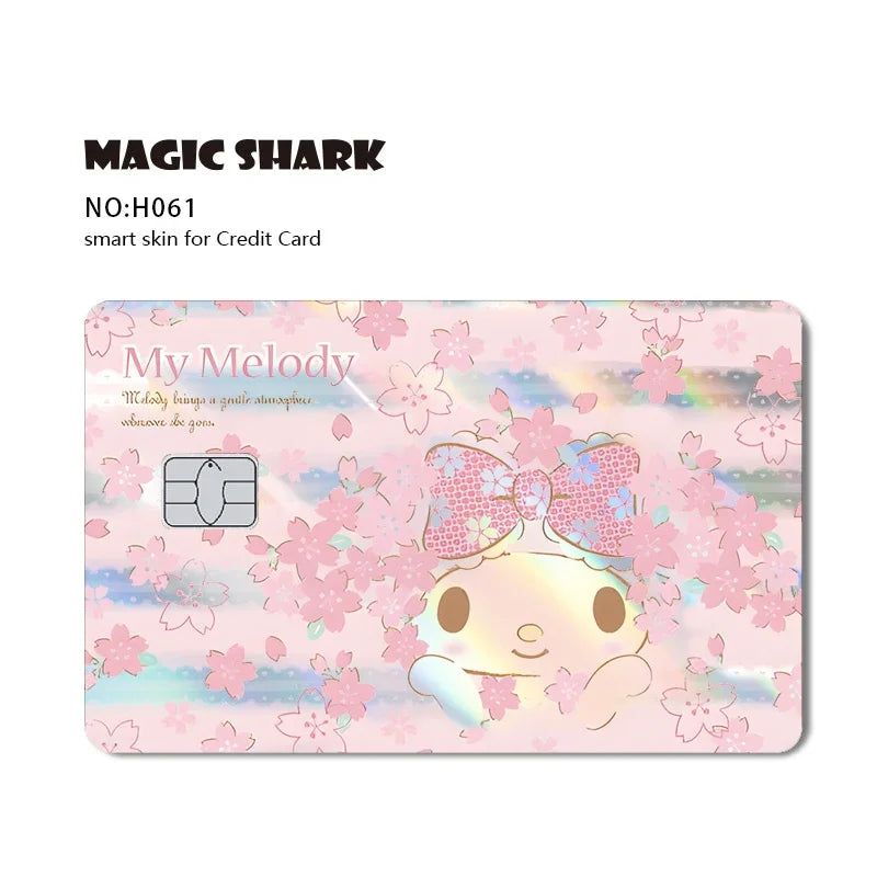 Hot Sale Hello Kitty Kuromi Holographic Laser Shinny Film Skin Cover Sticker for Debit Credit Card Bank Card Beauty World Shop
