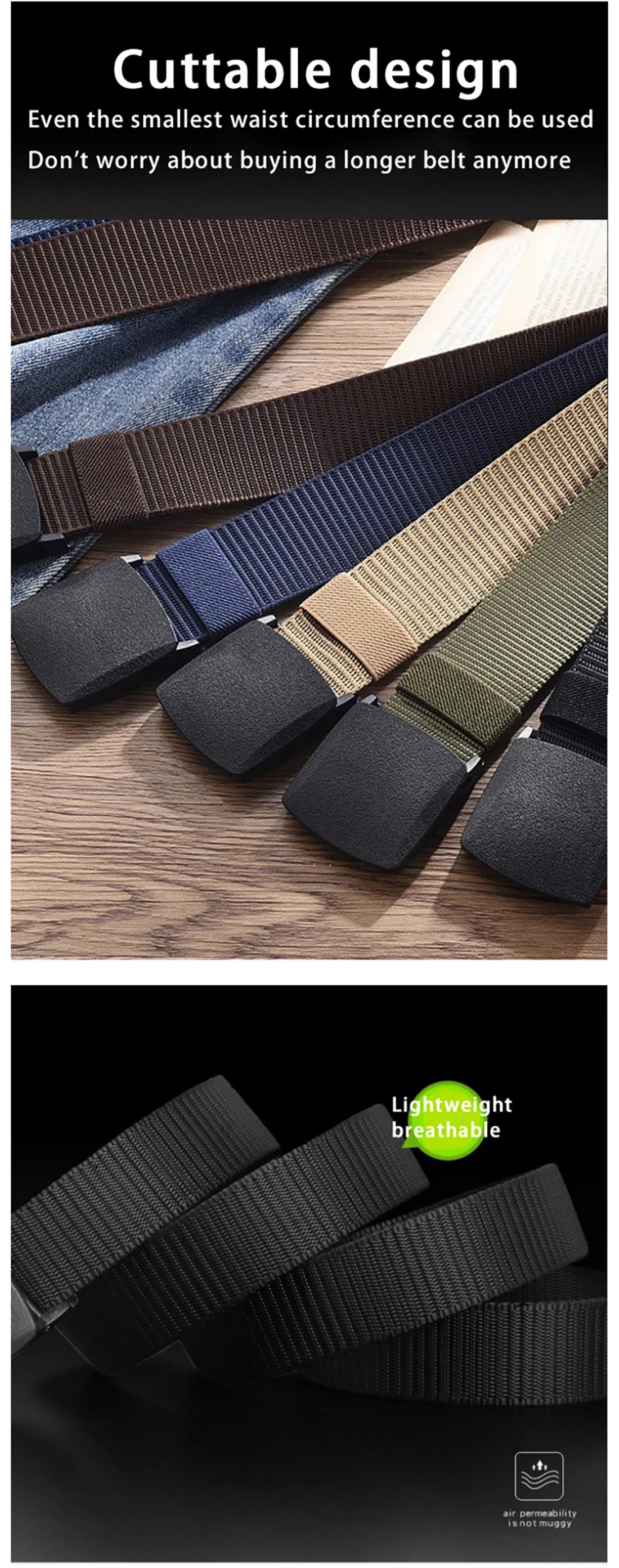 Men's Belt Outdoor Casual Canvas Belt Metal Free Training Nylon Tactical Belt With Pants Jeans Belt Sports Belts For Men Women Beauty World Shop