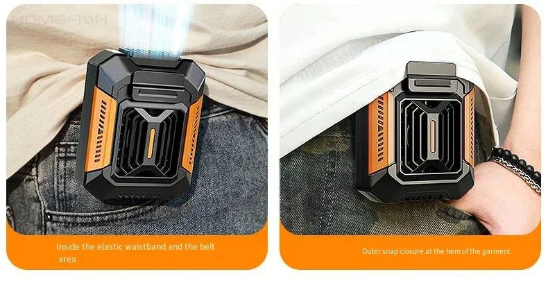 HOMFISH Personal Belt Clip Fan Portable Power Bank Flashlight Wearable Fan Hanging Neck Fan for Outdoor Works Hiking Camping Beauty World Shop