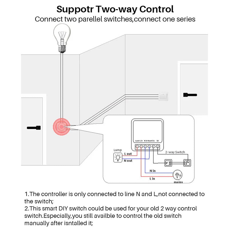16A Wifi Switch Smart 2-Way DIY Switches Circuit Breaker Timer Support Alexa Маруся Google Home Alice SmartThings Smart Home Beauty World Shop