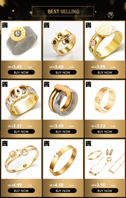 Three Layers Roman Numerals Ring for Women Luxury Stainless Steel Rotatable Crystal Finger Rings Female Wedding Trendy Jewelry Beauty World Shop