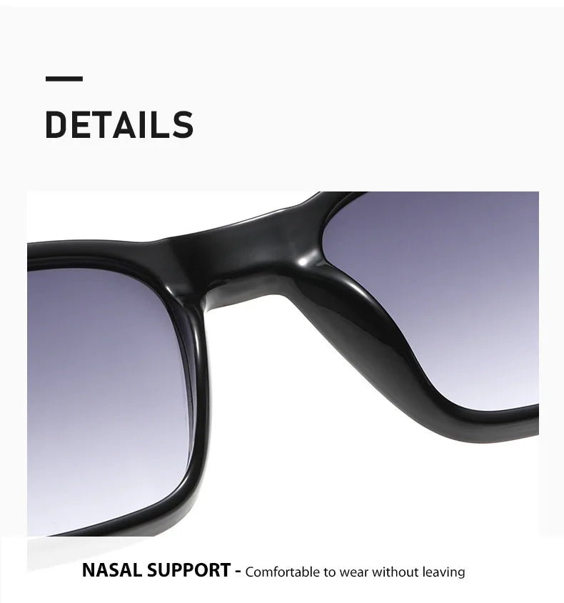 Light Luxury Square Sunglasses Minimalist Design Elegant Unisex Uv400 Protection Sun Glasses 9017 Beauty World Shop