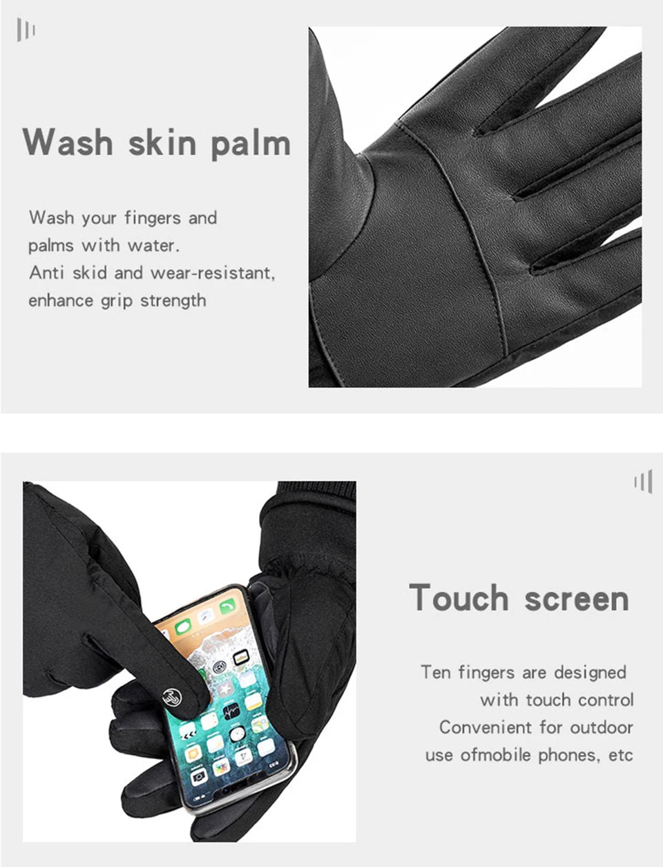 Thermal Winter Cycling Ski Gloves Outdoor Sports Running Motorcycle Touch Screen Fleece Gloves Non-slip Warm Full Fingers Gloves Beauty World Shop