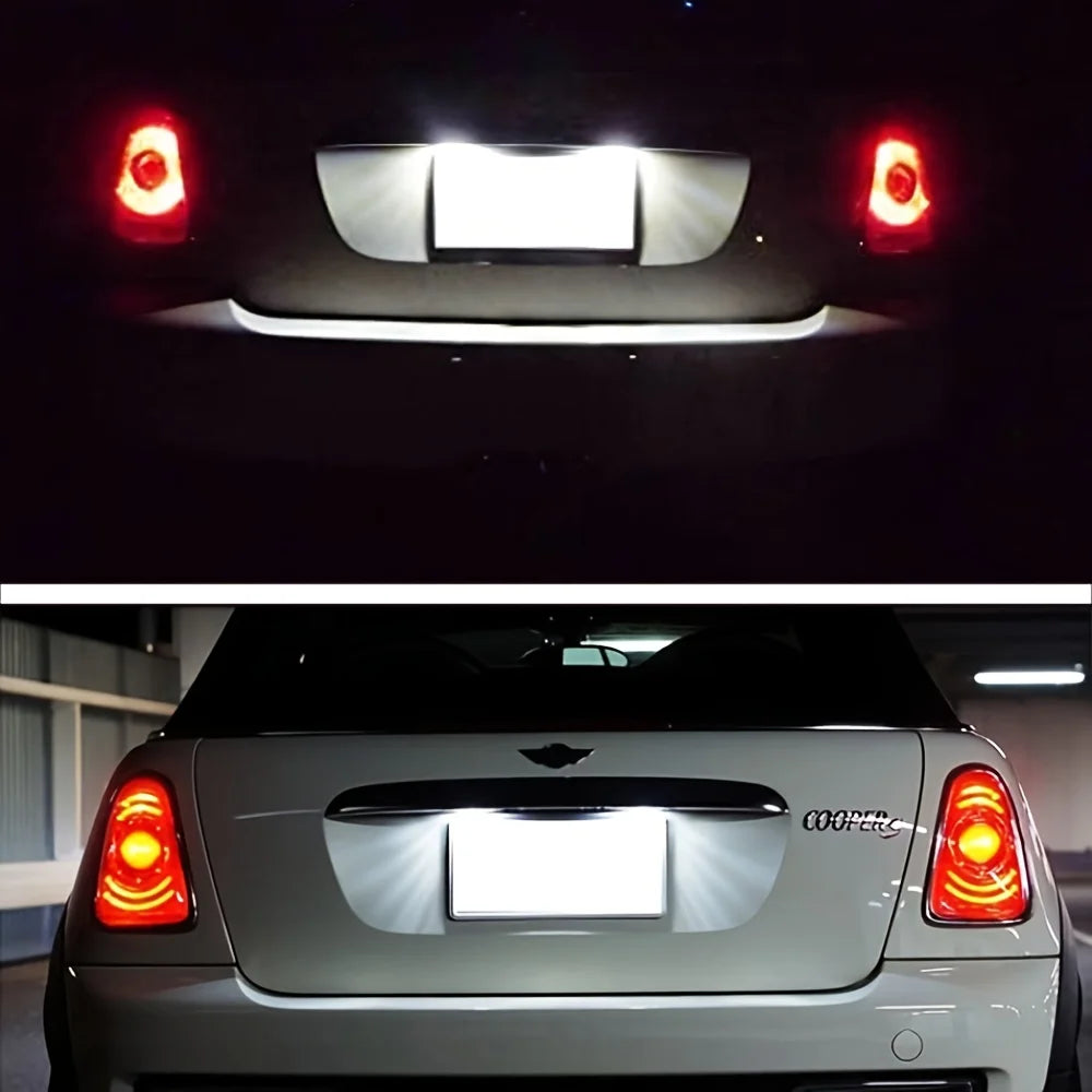 2pcs Mini LED license plate lights, suitable for Mini Cooper R56, R57, R58, R59,6500k Beauty World Shop
