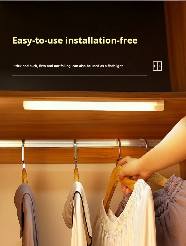 1pc Wireless Rechargeable LED Motion Sensor Cabinet Light - Ideal for Closet, Kitchen, Wardrobe, Stairs - Battery Operated Night Beauty World Shop
