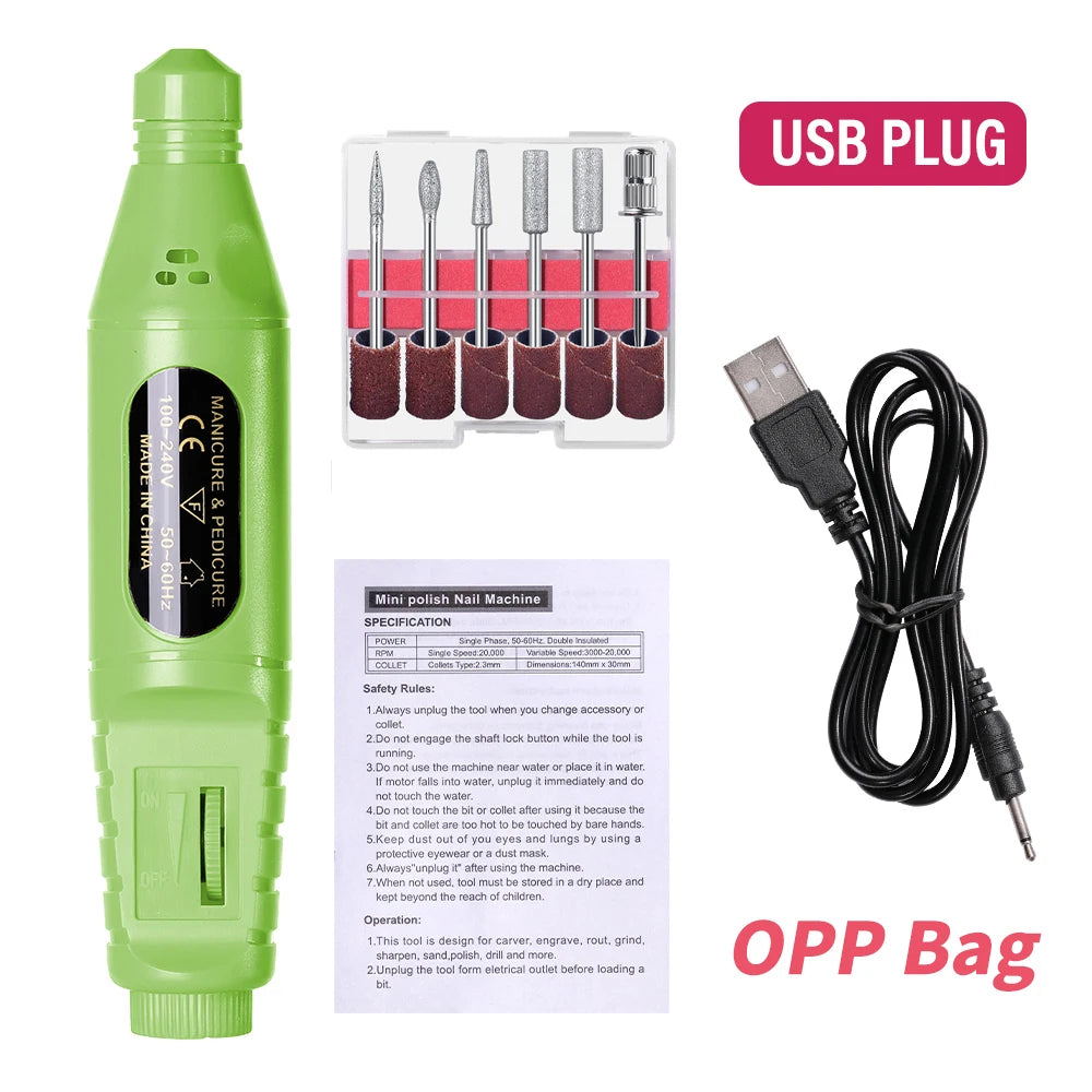LINMANDA 6 In 1 Electric Nail Drills Kit Remove Polisher Manicure Portable Nail File Nail Drill Equipment  Pen Tools Machine Beauty World Shop