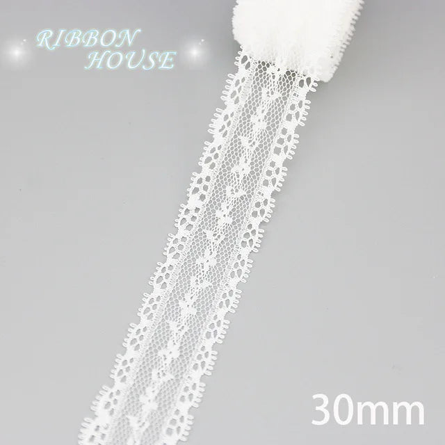 (5 yards/roll) white Lace ribbon fabric Webbing Decoration Lovely gift packing polyester Material Home Accessories Store