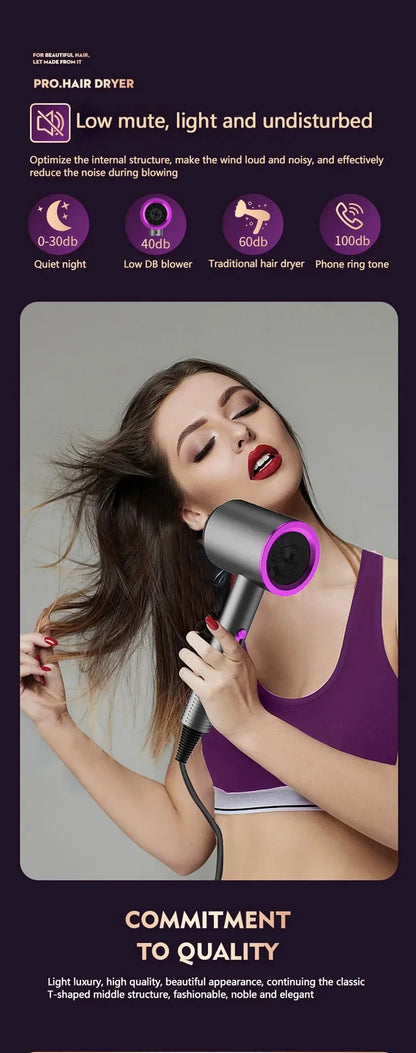 New High-Speed Hair Dryer High-Power Negative Ion Cold And Hot Ultra Silent Professional Hair Dryer For Home Hair Salons Beauty World Shop