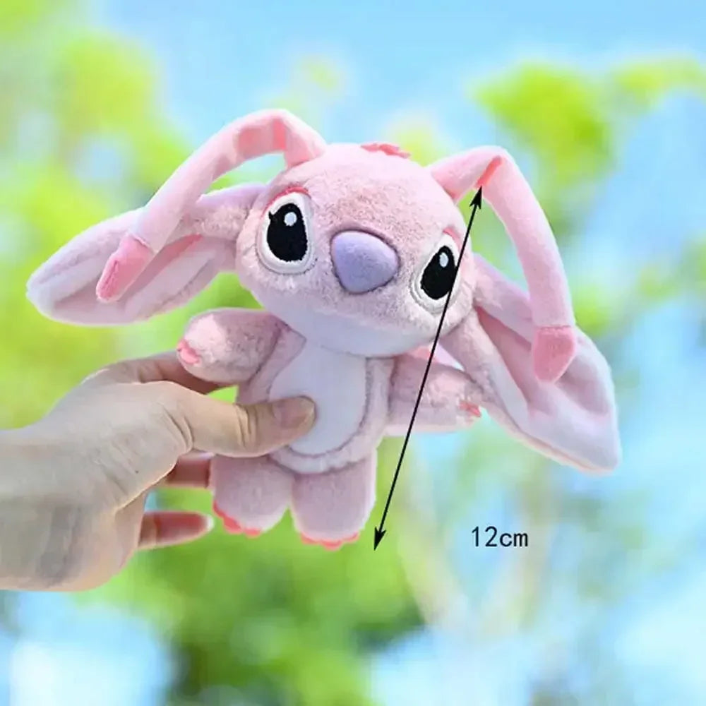Cartoon Stitch Plush Keychain Soft Toy Cute Stuffed Animal Pendant Gift for Girls  Angel Doll Bag Charm Kids Birthday Present Beauty Fashion