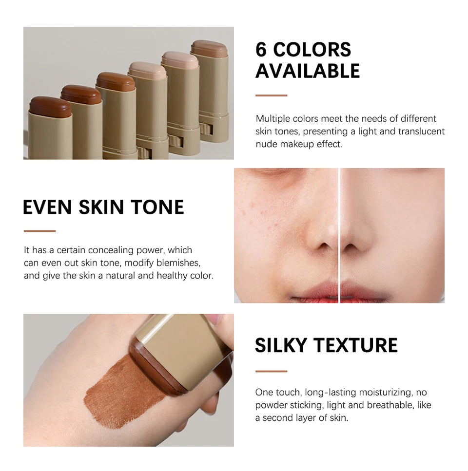 Skin Tint Stick Waterproof Nourishing Solid Tinted Serum Foundation Skin Tint Balm Face Tinted Face Contour Stick Makeup Beauty World Shop