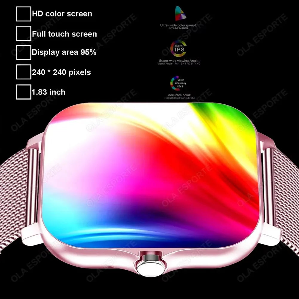 1.83'' Waterproof Smart Watch with Message Answer Call Sleep Monitoring Sports Pedometer Information Alerts For iPhone Android Beauty World Shop
