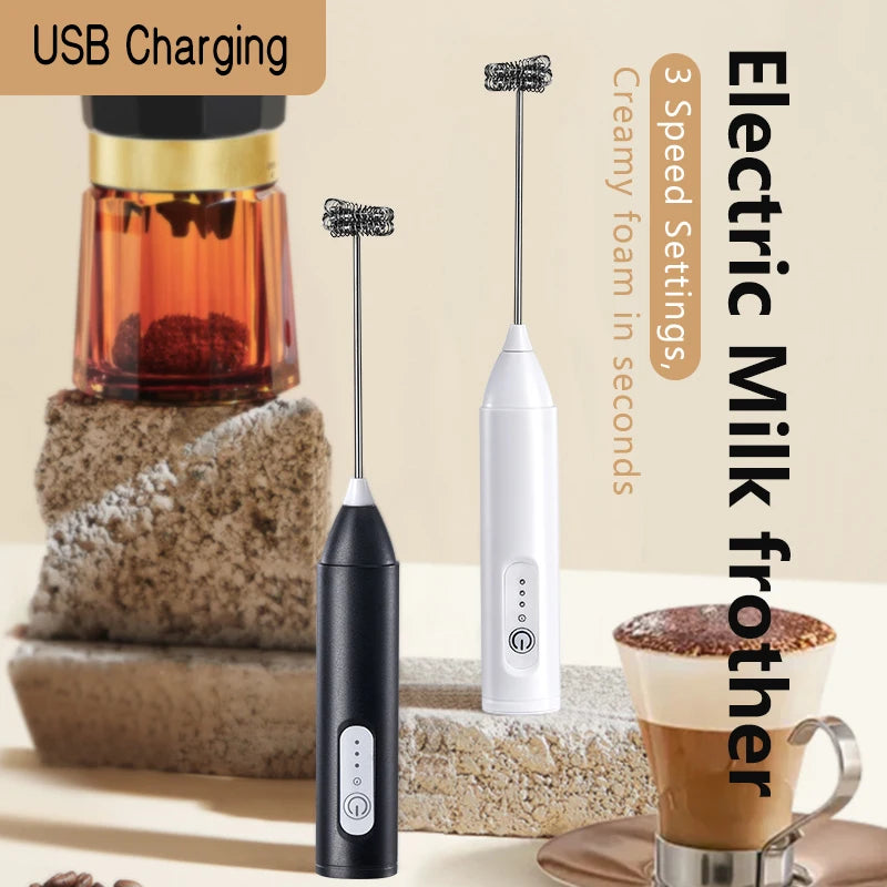 Wireless Milk Frother Electric Type-C Handheld Blender Stainless Steel Mini Coffee Maker Whisk Mixer For Coffee Cappuccino Cream Beauty World Shop