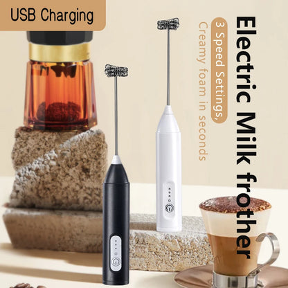 Wireless Milk Frother Electric Type-C Handheld Blender Stainless Steel Mini Coffee Maker Whisk Mixer For Coffee Cappuccino Cream Beauty World Shop