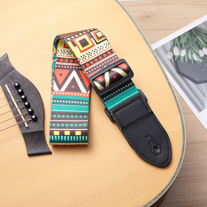 Fashion Retro Ethnic Style Guitar Strap Adjustable Leather Strap for Folk Guitar Electric Guitar Bass Ukulele Guitar Accessories Beauty World Shop