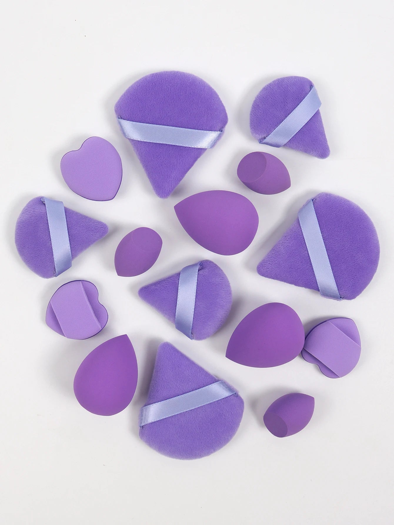 Multi Effect 15 Piece Set 3 Loose Powder Puffs&3 Mini Loose Powder Puffs&3 Medium-Sized Eggs&3 Mini Eggs&3 Air Cushions. Founda Beauty World Shop