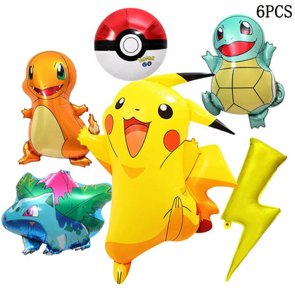 1/6pcs Pikachu Balloon Dream Theme Birthday Party Decorations Pikachu Bulbasaur Theme Party Balloon Decoration Supplies Beauty World Shop