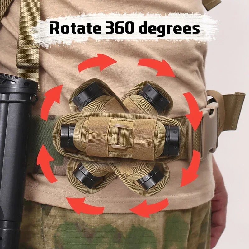 Belt Flashlight Pouch 360 Degrees Rotatable Outdoor Torch Case Holster Hunting Lighting Light Holder Waist Bag Beauty World Shop