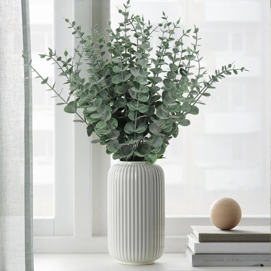 10/20pcs Artificial Plants Eucalyptus Leaves Fake Plants Vase Home Table Party Wedding Bridal Bouquet Decorations Outdoor Garden Beauty World Shop